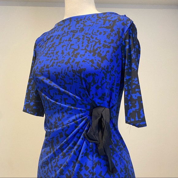 Taylor Blue Black Abstract Sheath Dress Size 2 - Picture 15 of 16